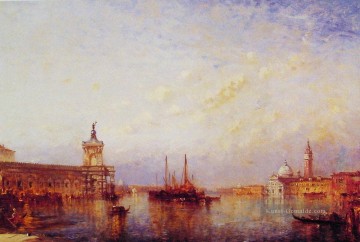Barbizon Felix Ziem Seestück Ruhm von Venedig booten Ölgemälde